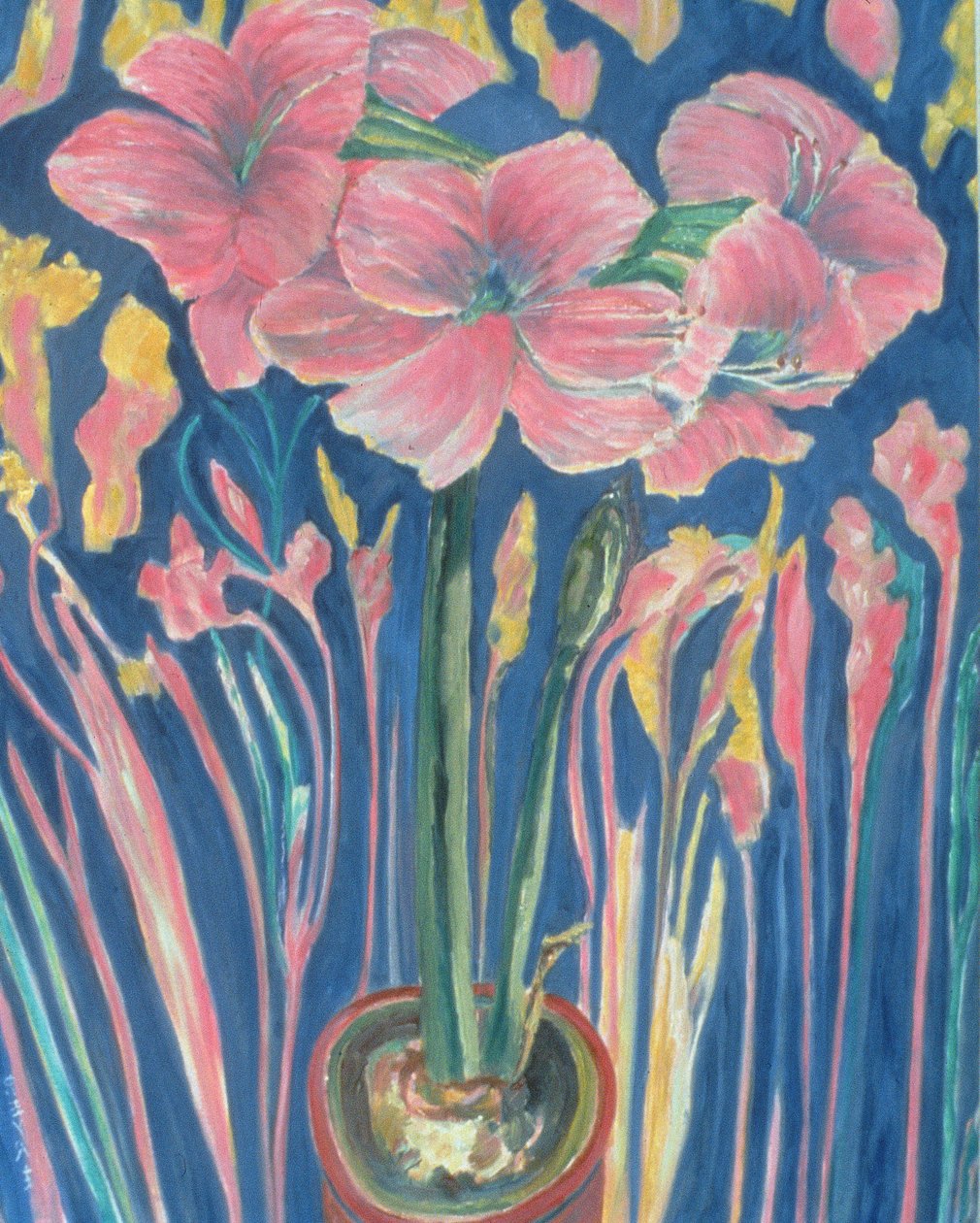 Amarylis (keten üzerine yağ) by Patricia Contemporary Artist Eyre