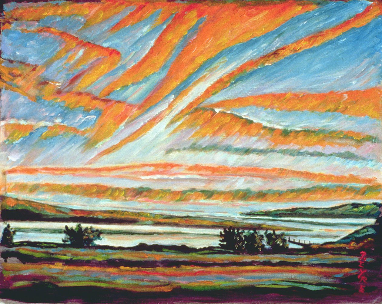 Gündoğumu, Les Eboulements, Quebec (keten üzerine yağ) by Patricia Contemporary Artist Eyre