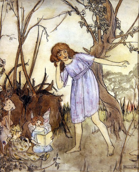 Peri Müziği (kağıt üzerine suluboya, kalem ve mürekkep) by Patricia Beeman Ardley