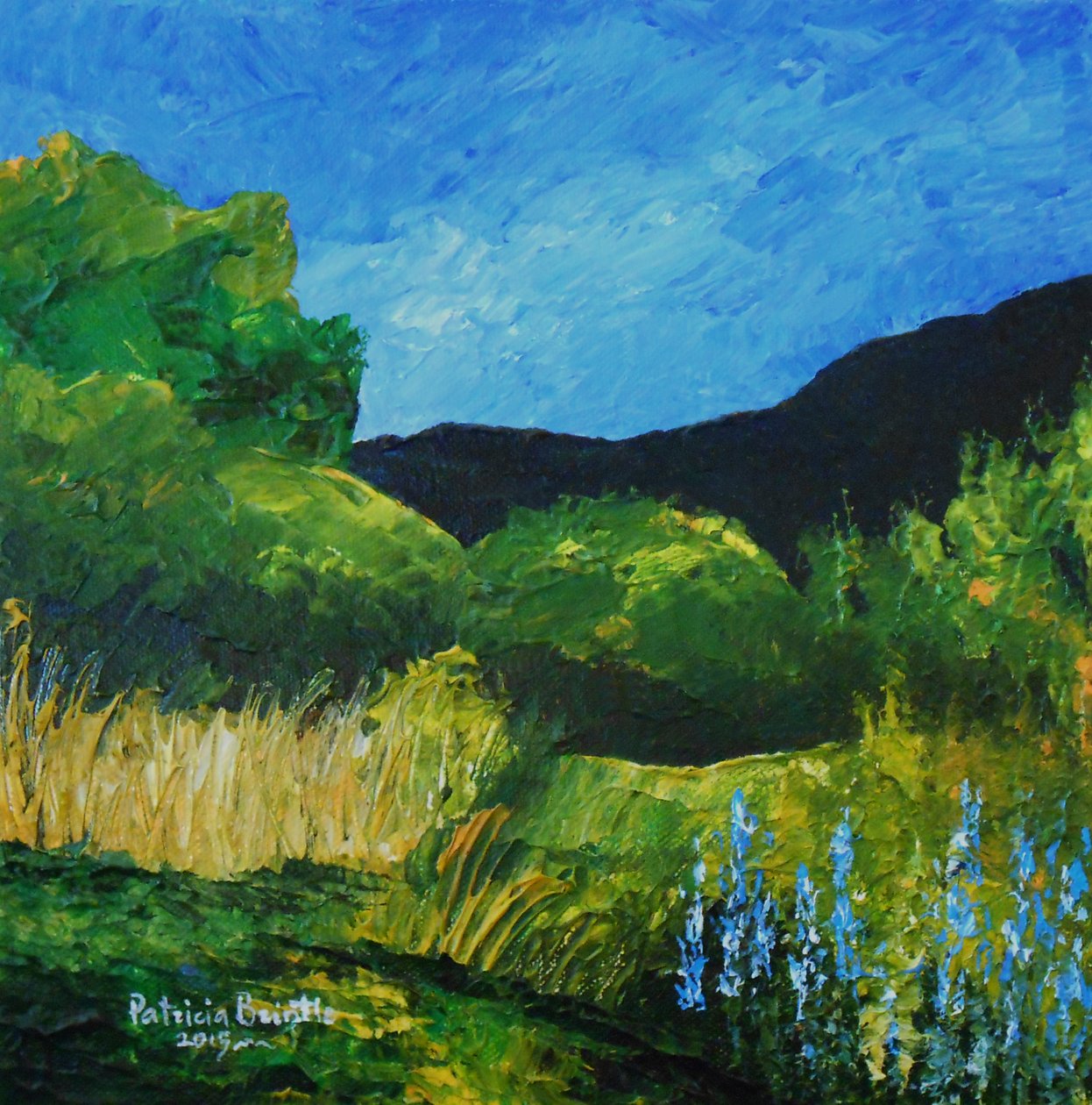 Mavi Acı Bakla, 2015 (tuval üzerine akrilik) by Patricia Brintle