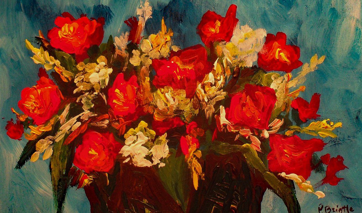 İyi haber gül, 2017 (tuval üzerine akrilik) by Patricia Brintle