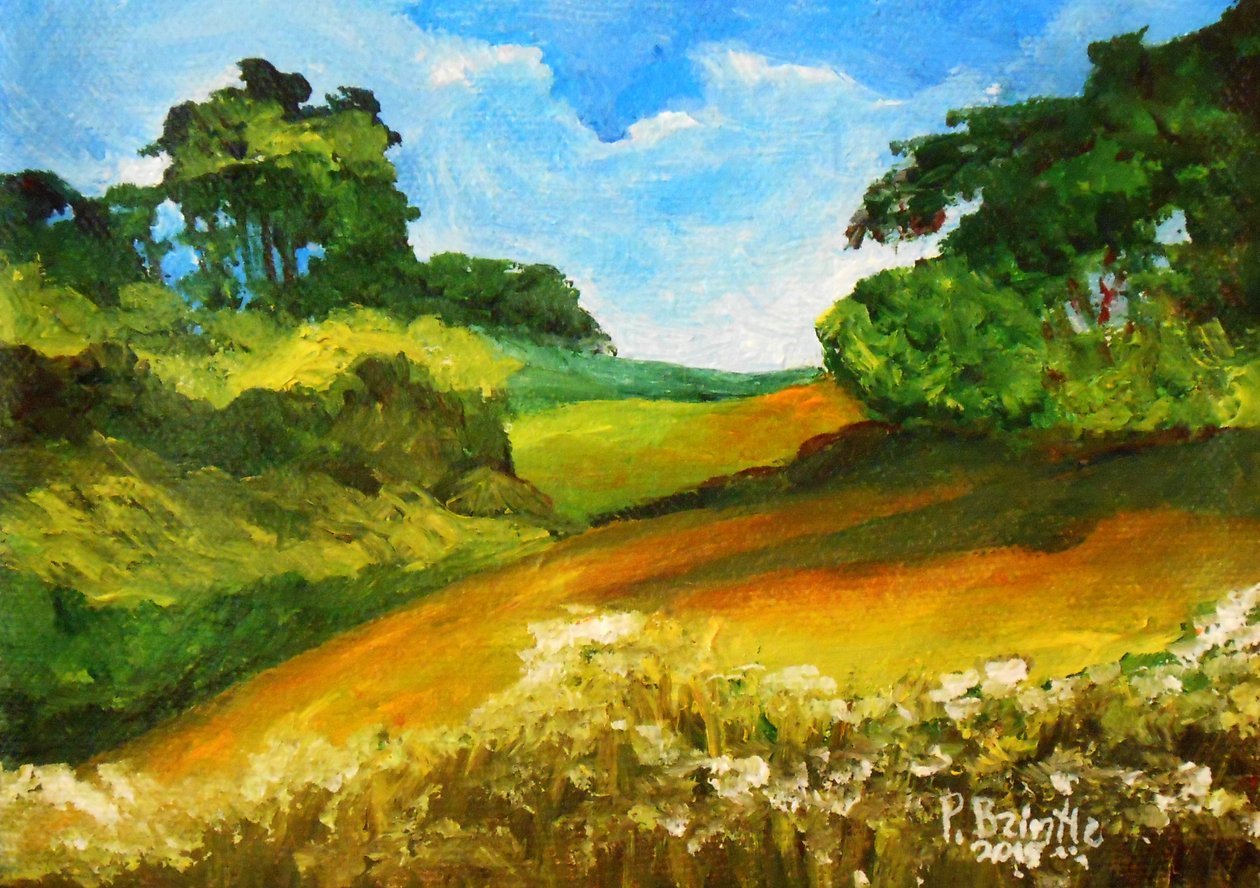 La route de Mouline, 2015 (tuval üzerine akrilik) by Patricia Brintle