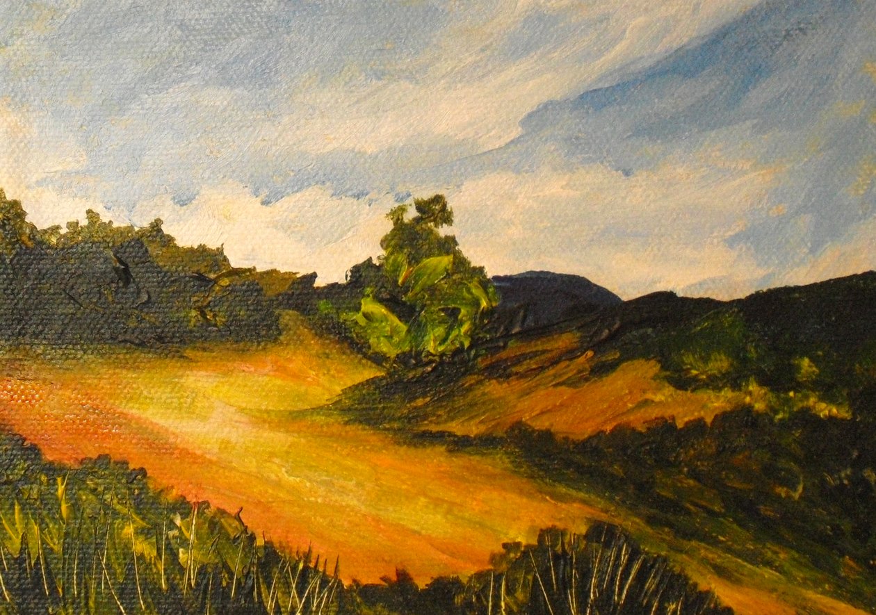 La route de Thiote, 2014 (tuval üzerine akrilik) by Patricia Brintle