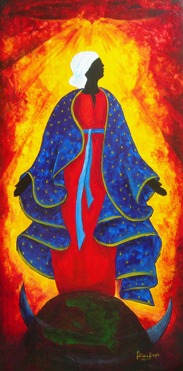 Madonna Hope of Haiti, 2012 (tuval üzerine akrilik) by Patricia Brintle