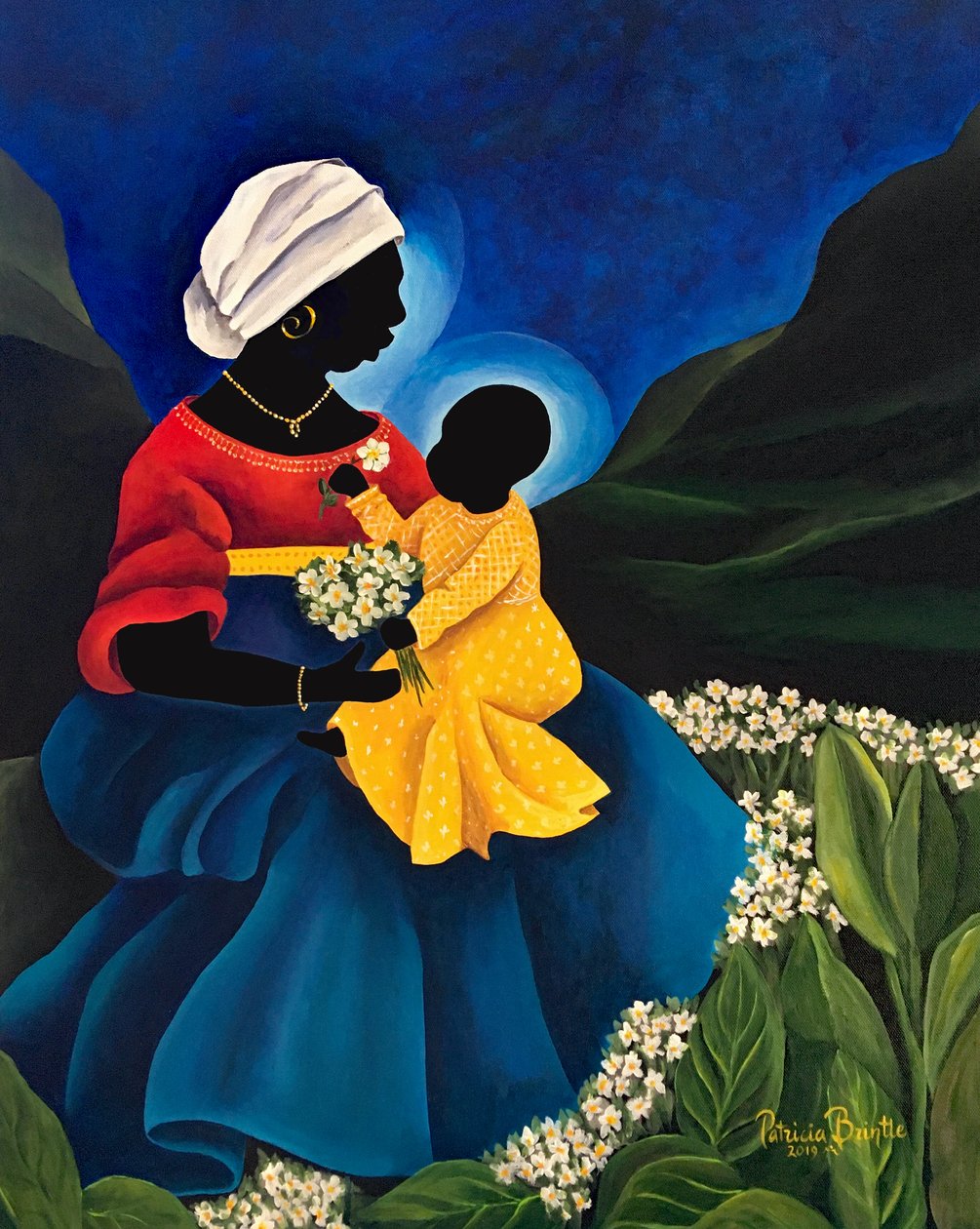 Madonna ve papatyalı çocuk, 2019 by Patricia Brintle