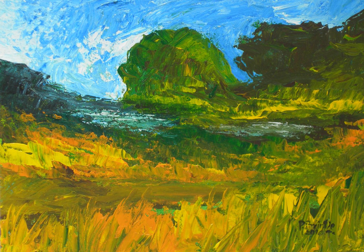 Riviere de Bainet, 2010 (ahşap üzerine akrilik) by Patricia Brintle