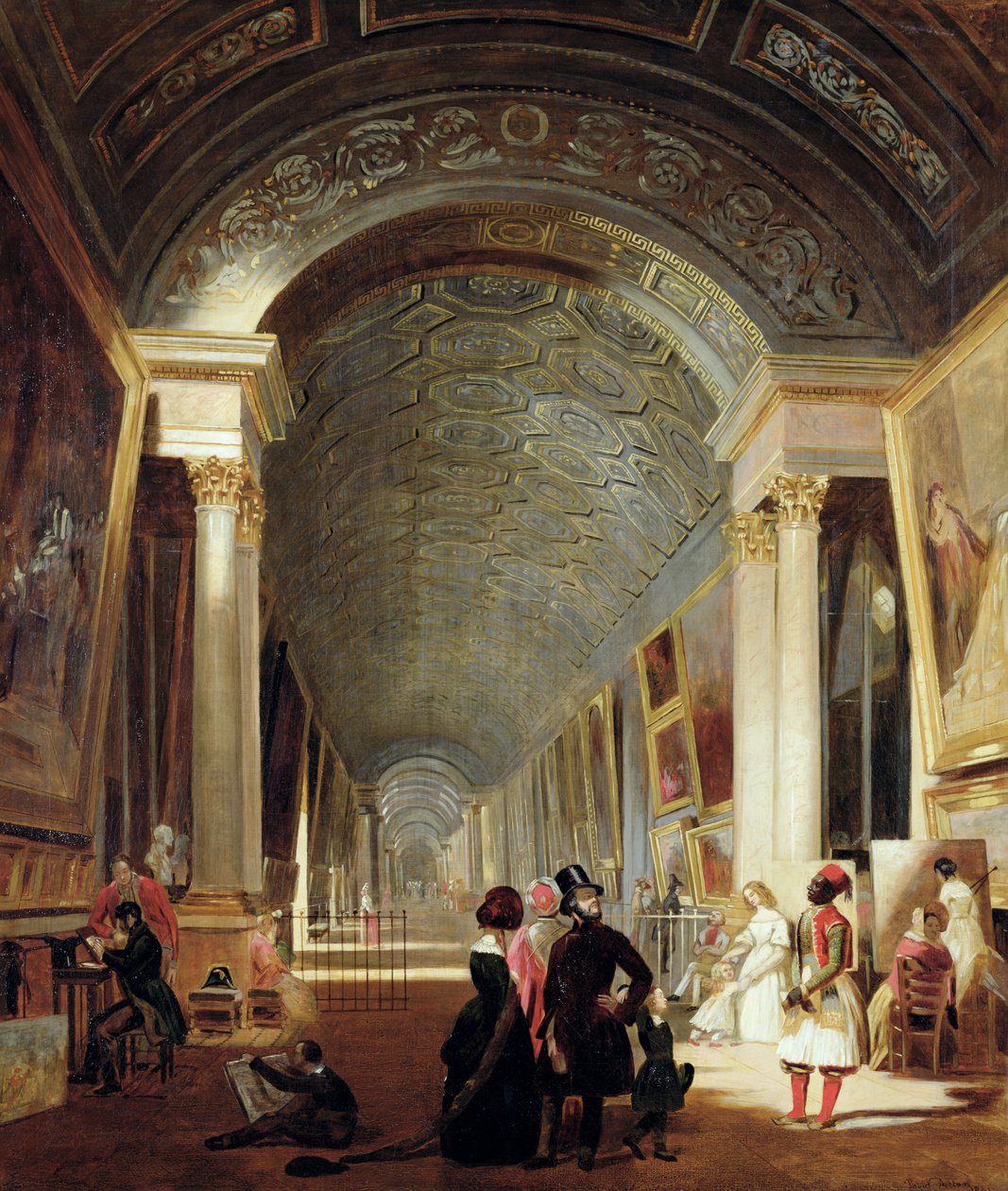 Reba Grande Galerie ya Louvre, 1841 by Patrick Allan Fraser