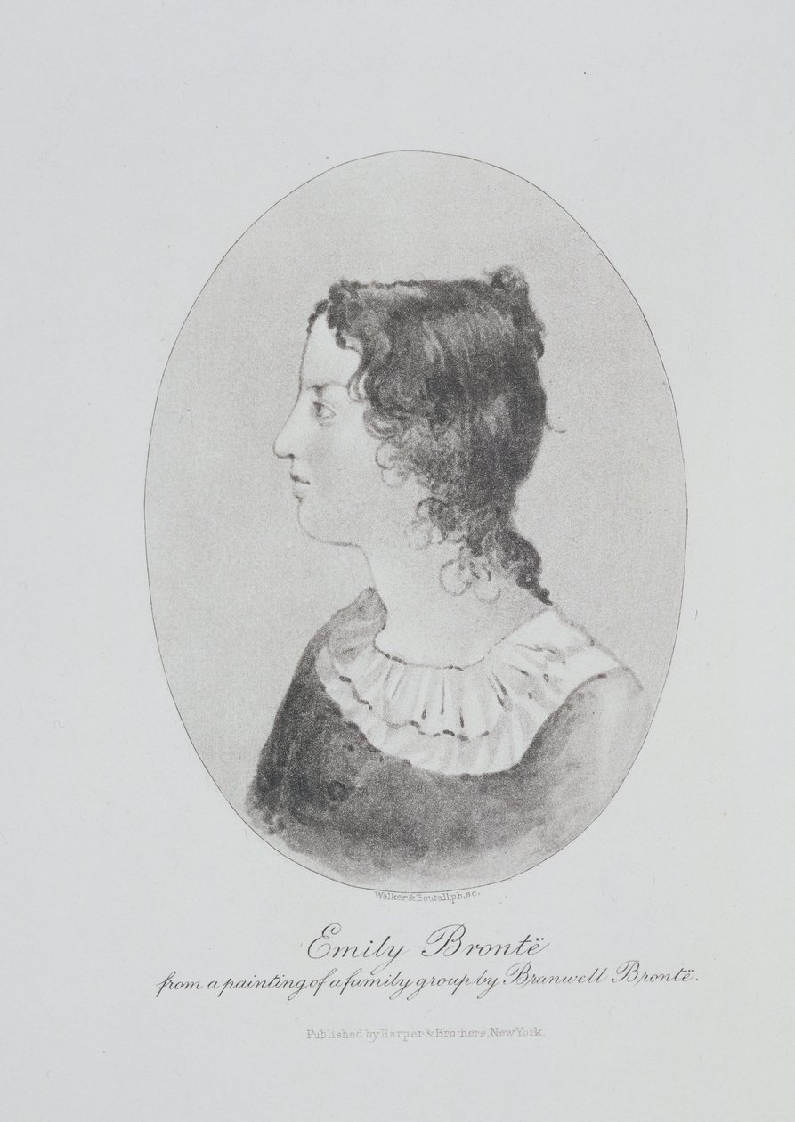 Walker ve Boutall tarafından oyulmuş Emily Bronte (1818-48) portresi by Patrick Branwell Bronte