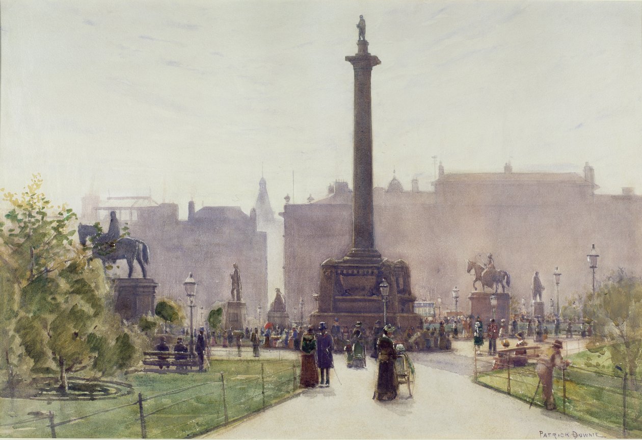 George Square, Glasgow (kağıt üzerinde wc) by Patrick Downie