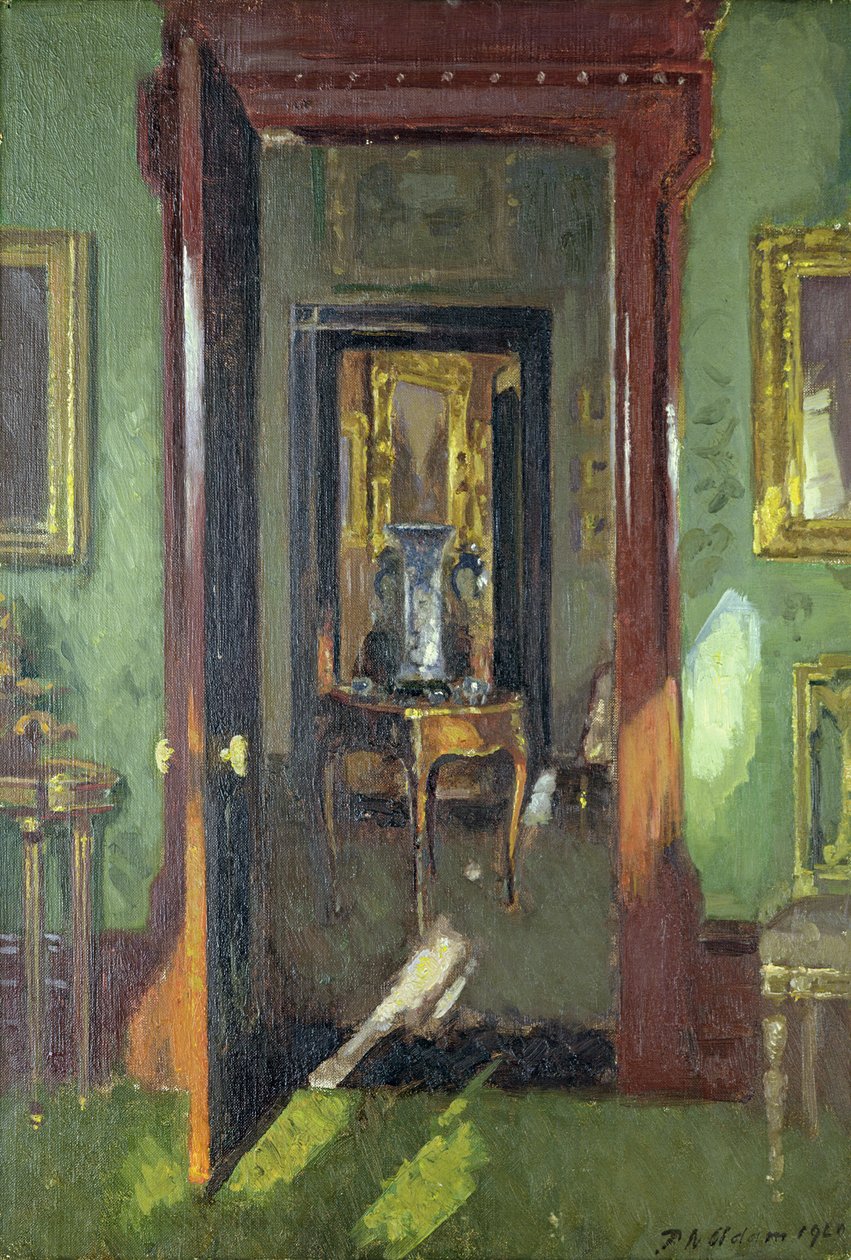 İç, Rutland Lodge: açık kapılardan manzara by Patrick William Adam