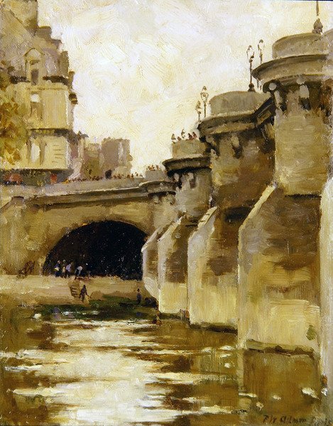Pont-Neuf, Paris, c.1900 (tuval üzerine yağlı boya) by Patrick William Adam