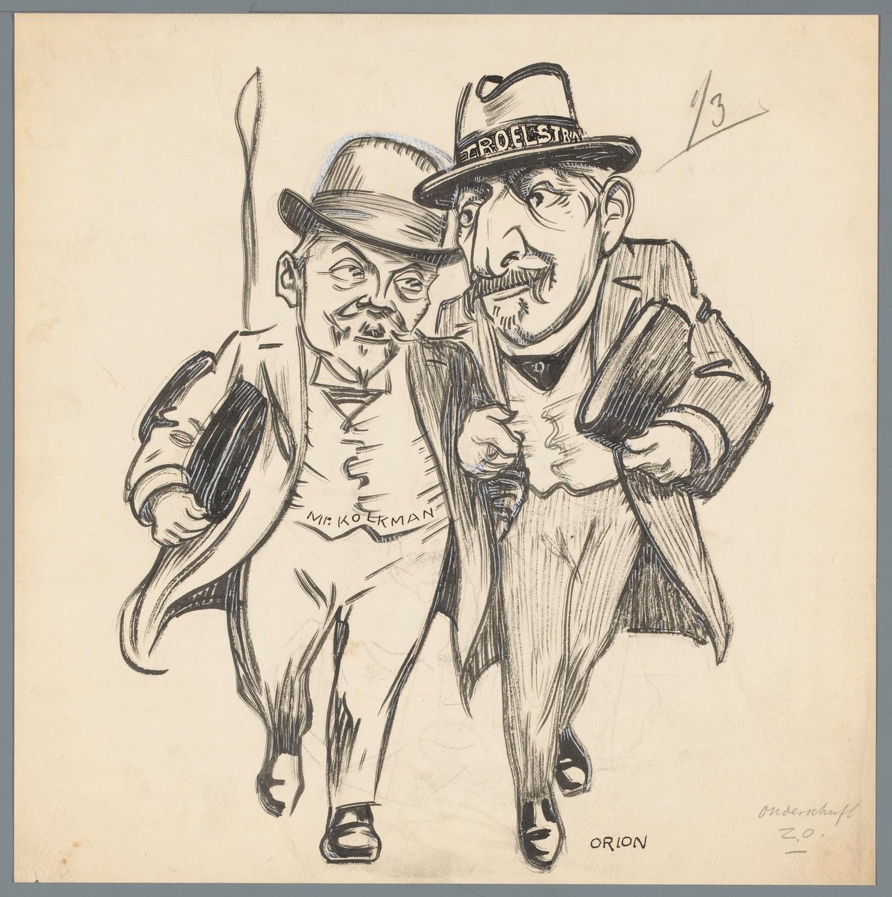 Troelstra ve Kolkman Anayasa İncelemesinde Romantik Aşk (nesne üzerine başlık) by Patricq Kroon (signed by artist)