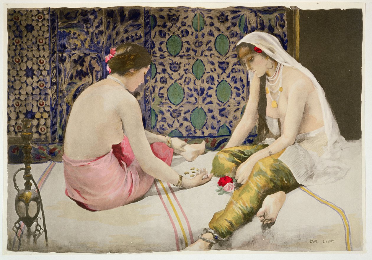 Paris 1897-99'da yayınlanan 'L'Estampe Moderne'den Knucklebones oynamak by Paul Alexander Alfred Leroy