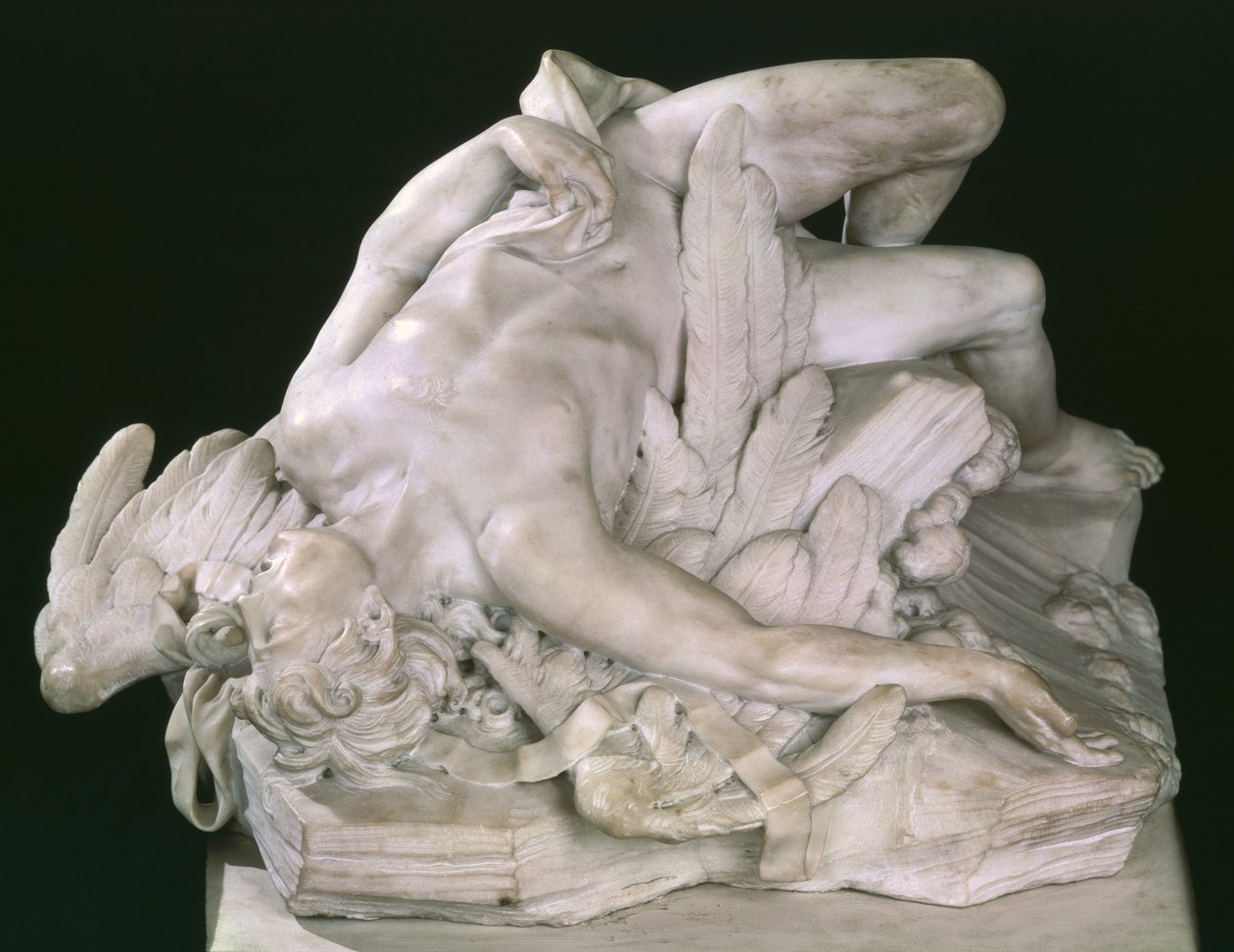 Icarus Falling, 1743 (mermer) by Paul Ambroise Slodtz