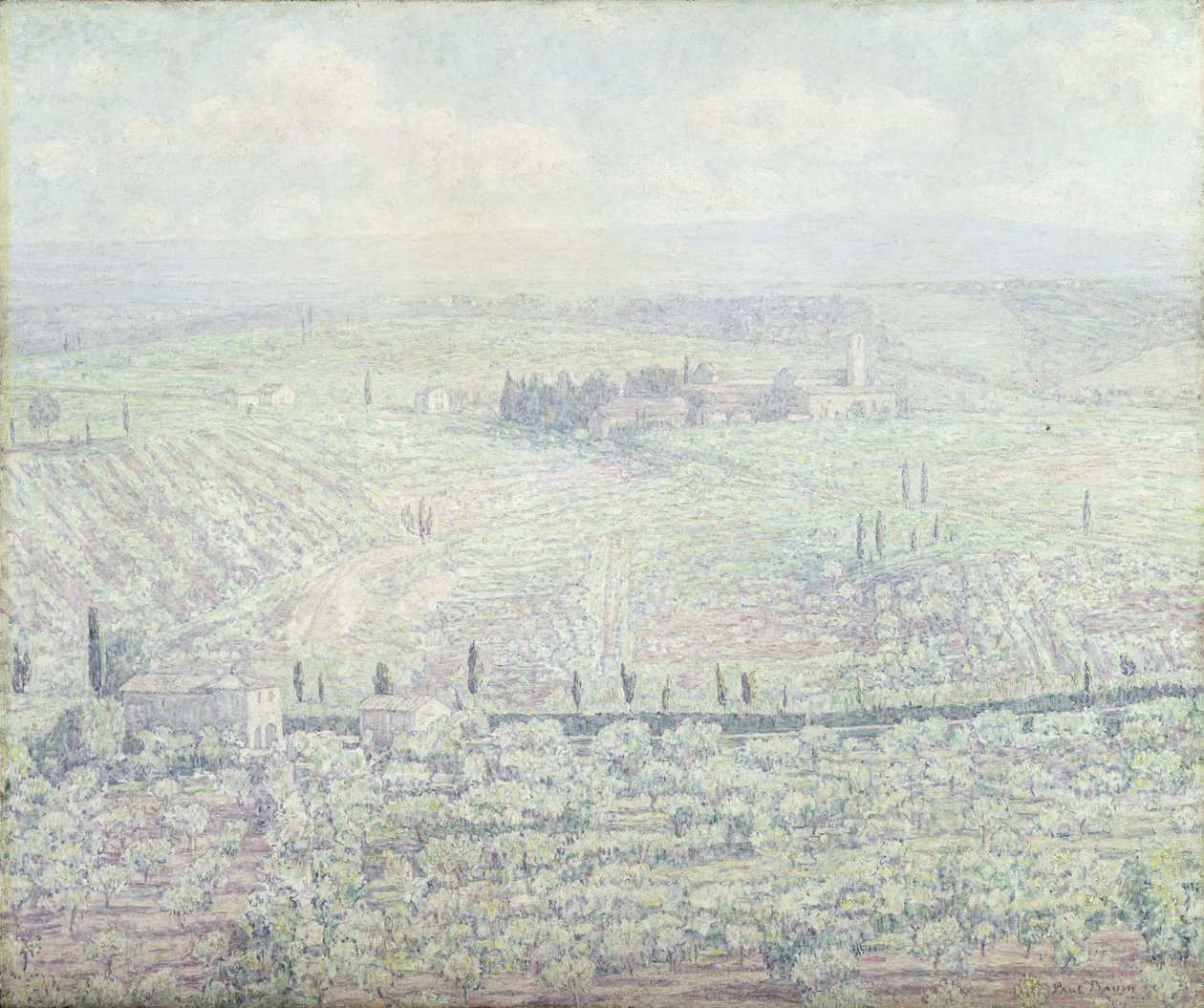 Güneşli Bir Yaz Gününün Sabahında Tepelik Toskana Manzarası, 1930 dolayları by Paul Baum