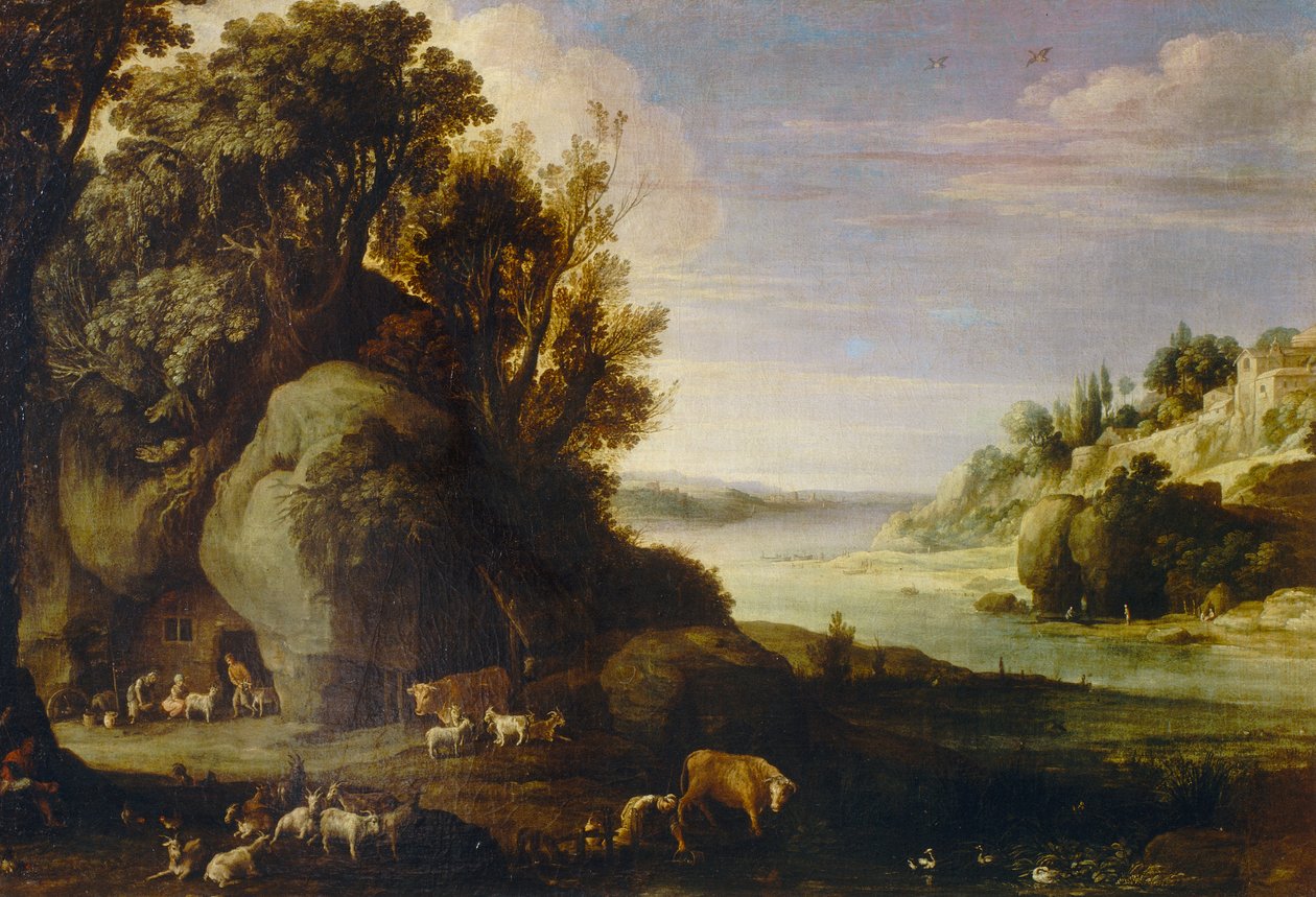 Sürüler ve çobanlar ile manzara by Paul Bril