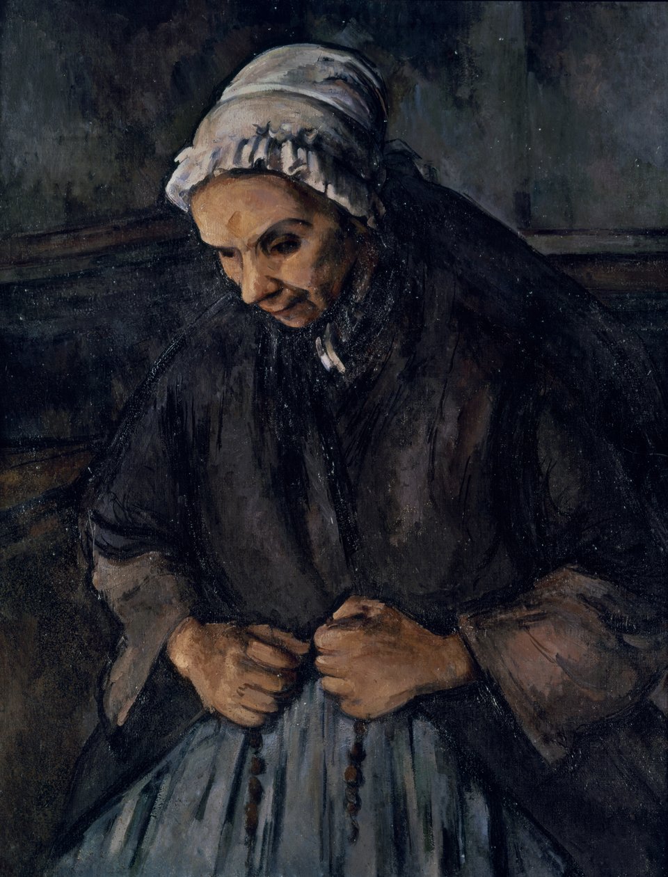 Tespihli Yaşlı Kadın, 1896 dolayları by Paul Cézanne