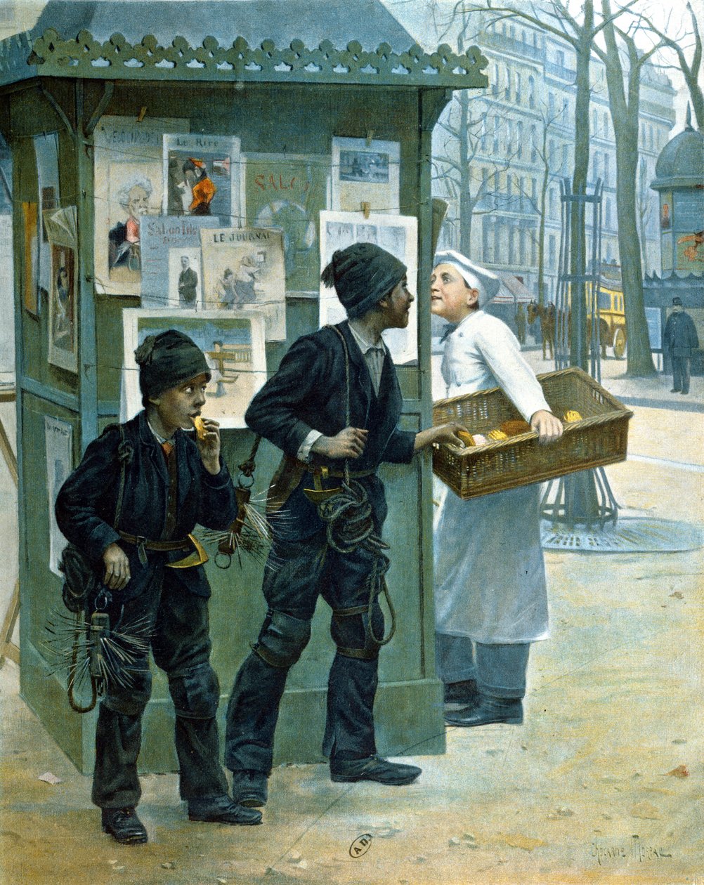 Baca Süpürgesi Ekmek Çalıyor, 1897 by Paul Charles Chocarne Moreau