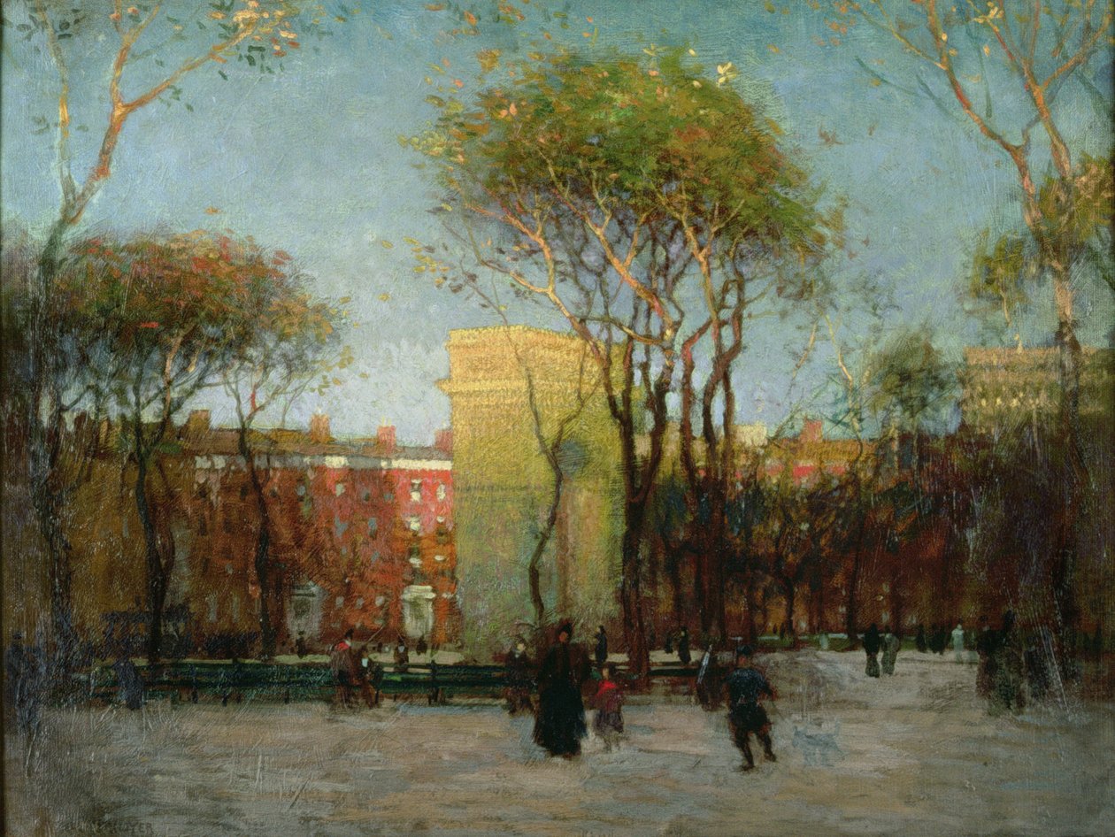 Washington Meydanı, New York, 1900 dolayları by Paul Cornoyer