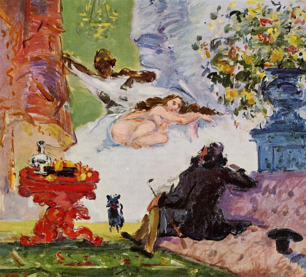 Modern bir Olympia tablosu by Paul Cézanne