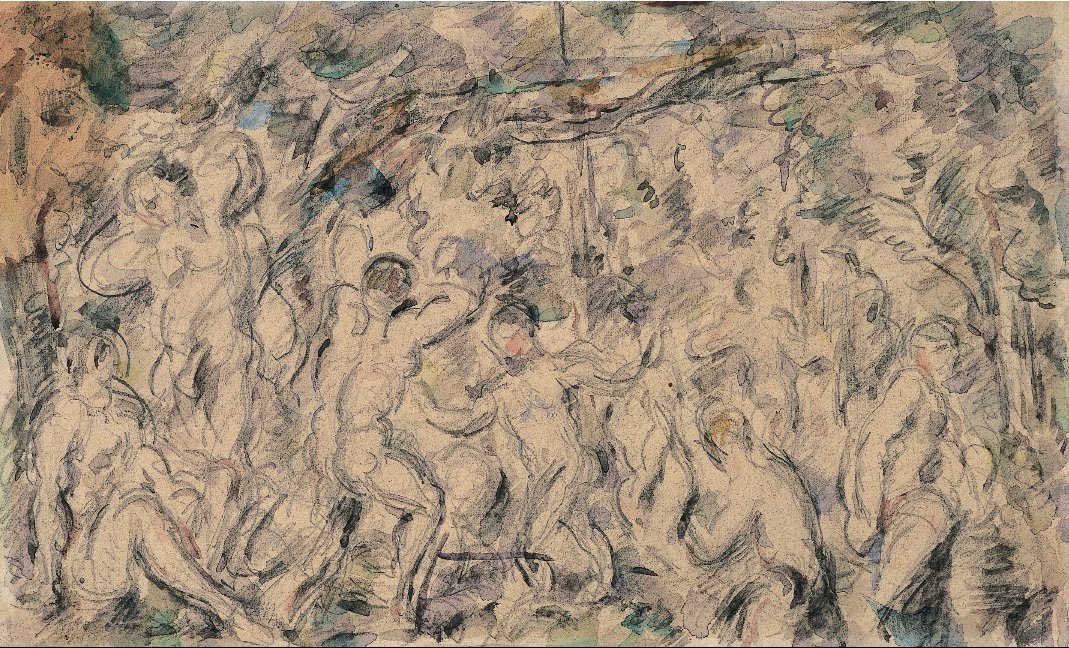 banyo yapanlar by Paul Cézanne