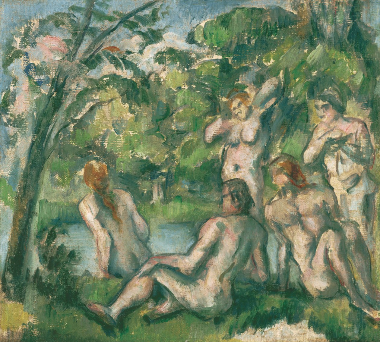 banyo yapanlar by Paul Cézanne