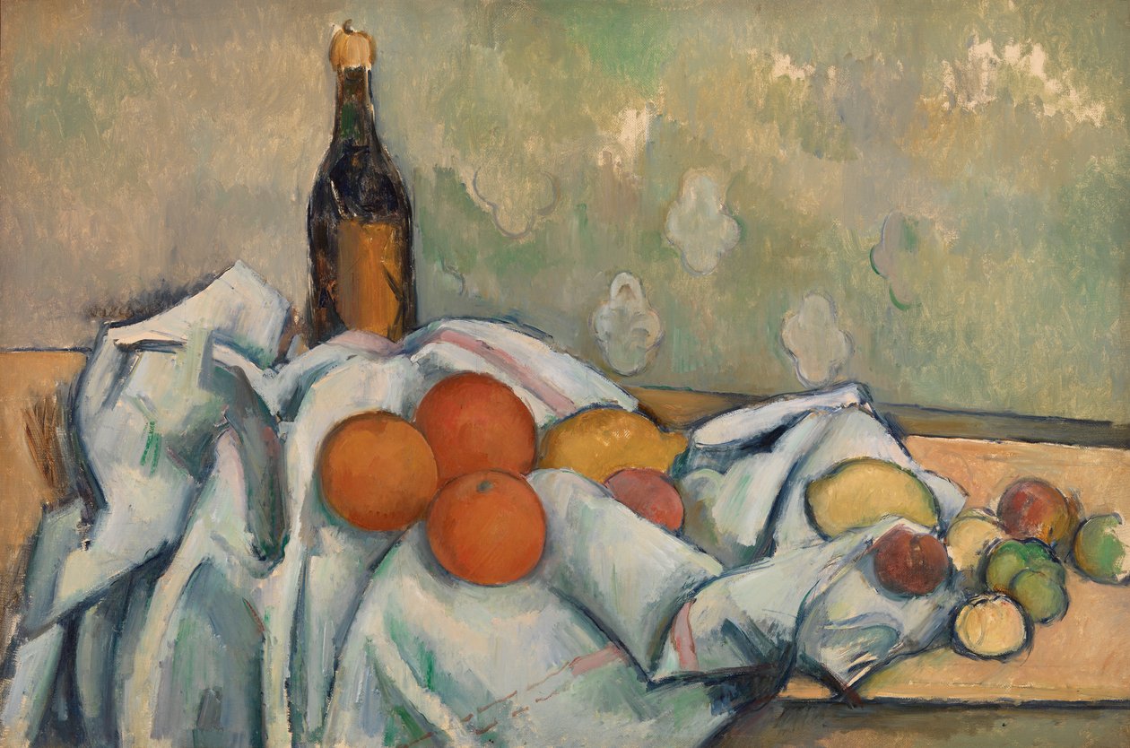 Şişe ve Meyveler, 1890 dolayları by Paul Cézanne