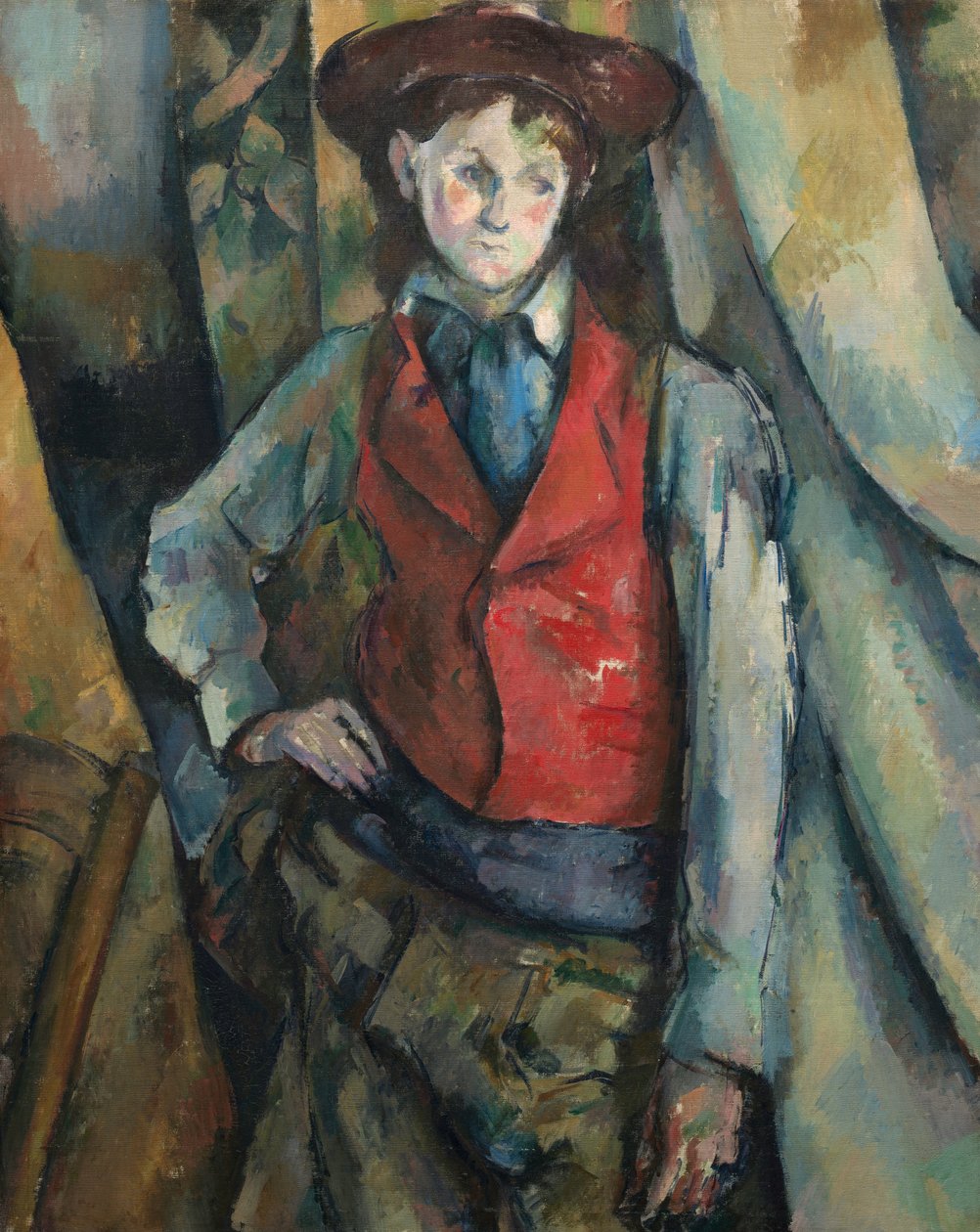 kırmızı yelekli çocuk by Paul Cézanne