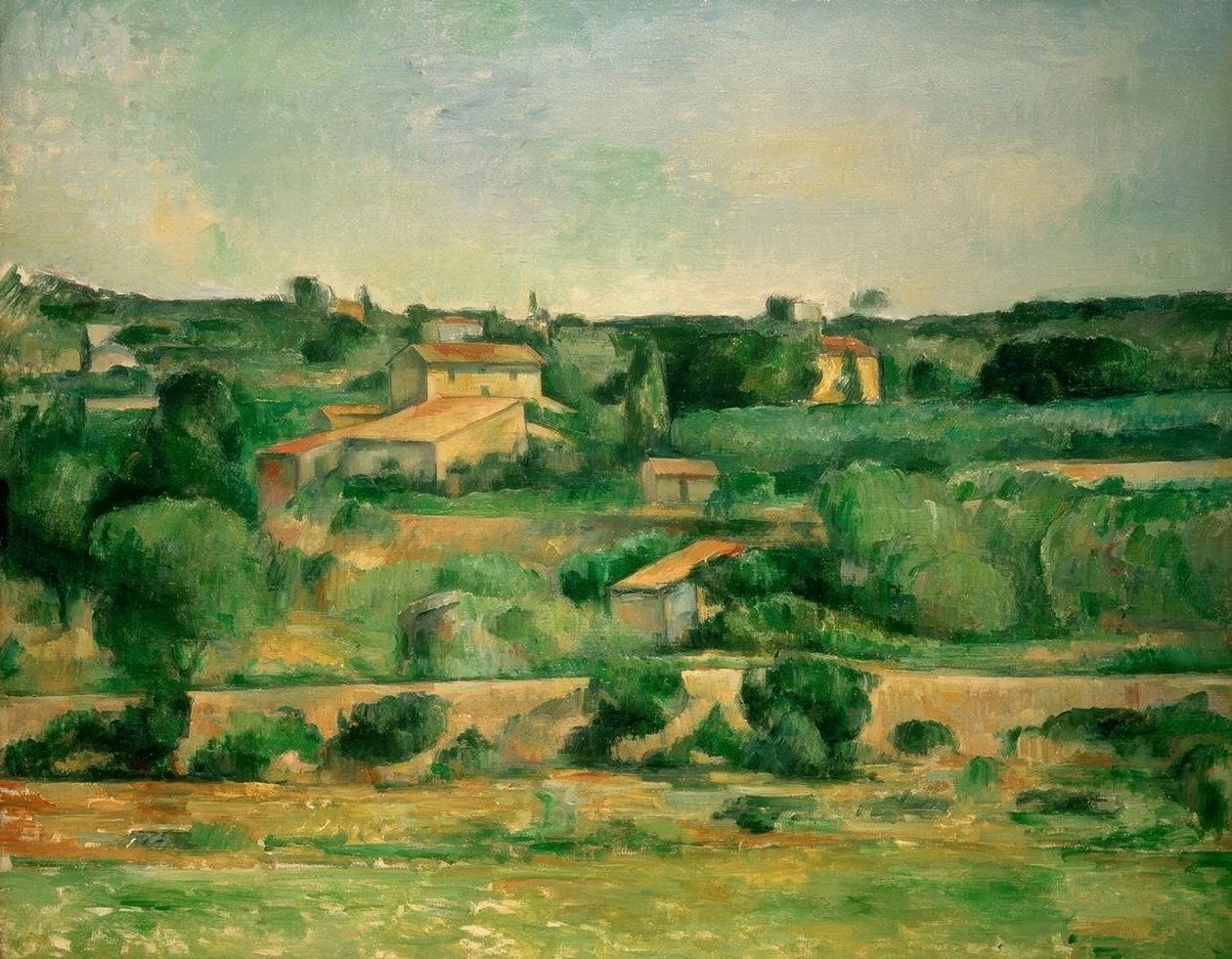 Bellevue ovasında by Paul Cézanne