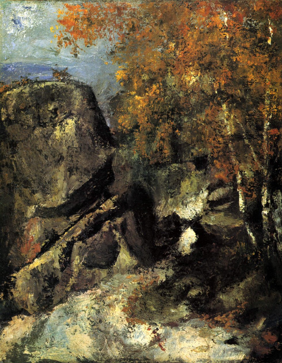 Fontainebleau ormanındaki kayalar by Paul Cézanne