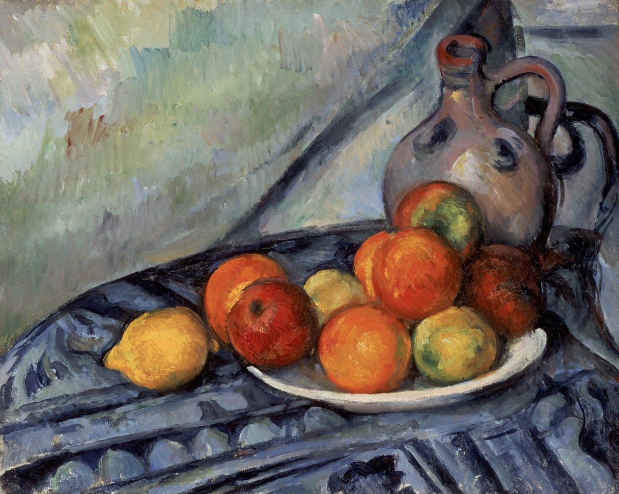 Masada Meyve ve Sürahi by Paul Cézanne