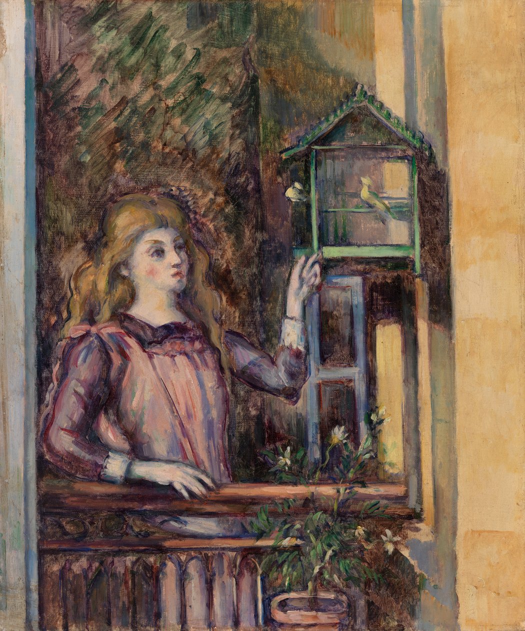 Kuş Kafesli Kız, 1888 dolayları by Paul Cézanne