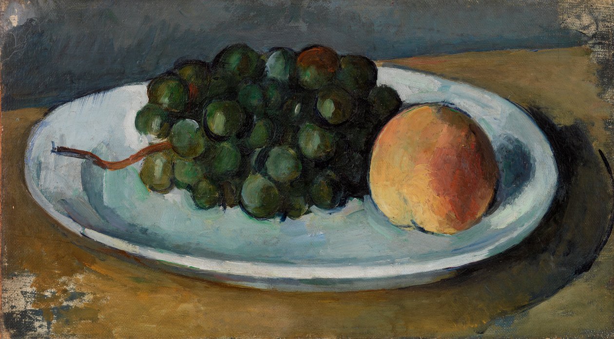 Bir Tabakta Üzüm ve Şeftali, 1877-79 by Paul Cézanne