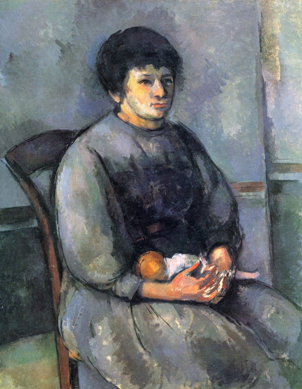 Bebek ile genç kız by Paul Cézanne