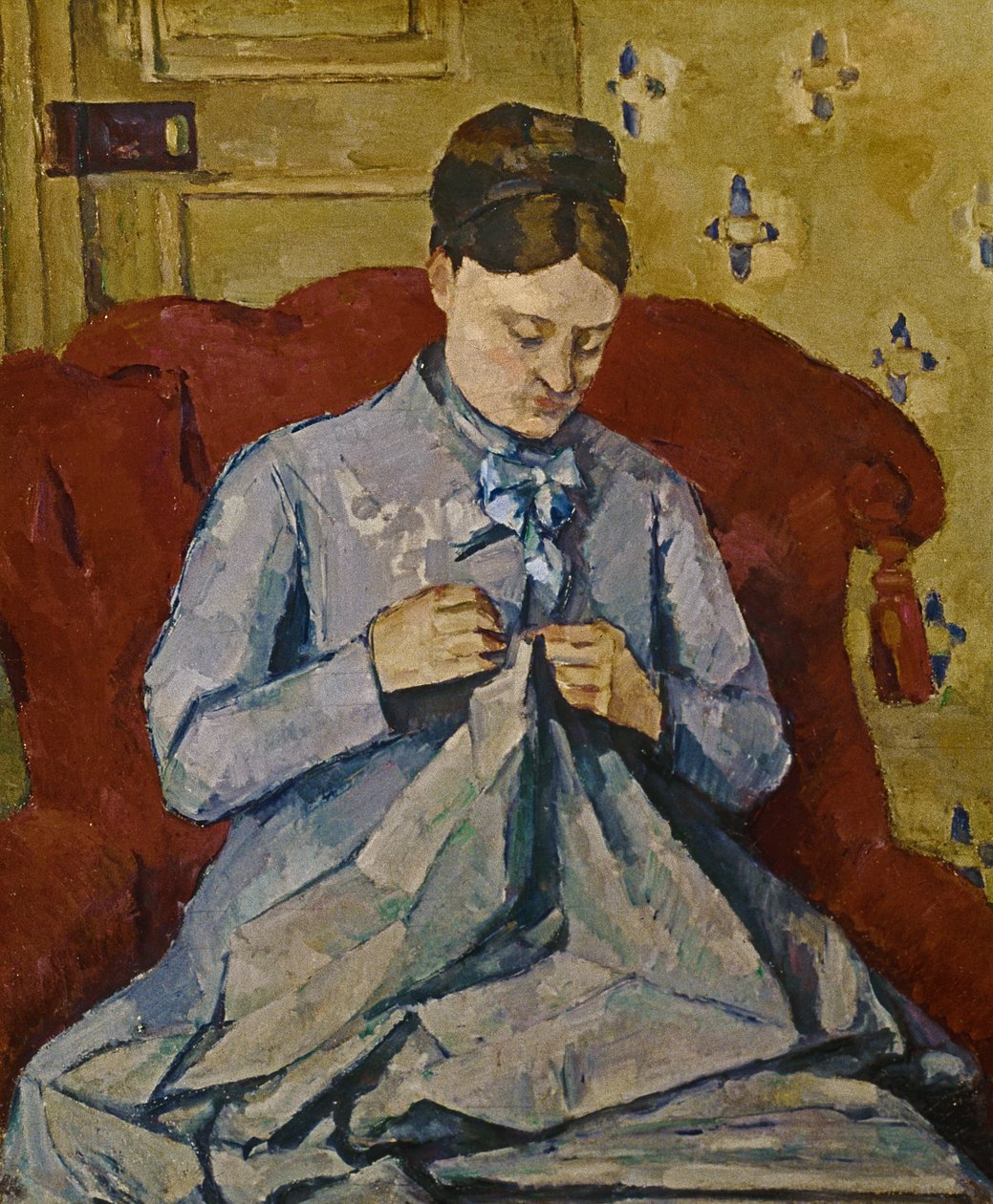 Madam Cezanne dikiş by Paul Cézanne