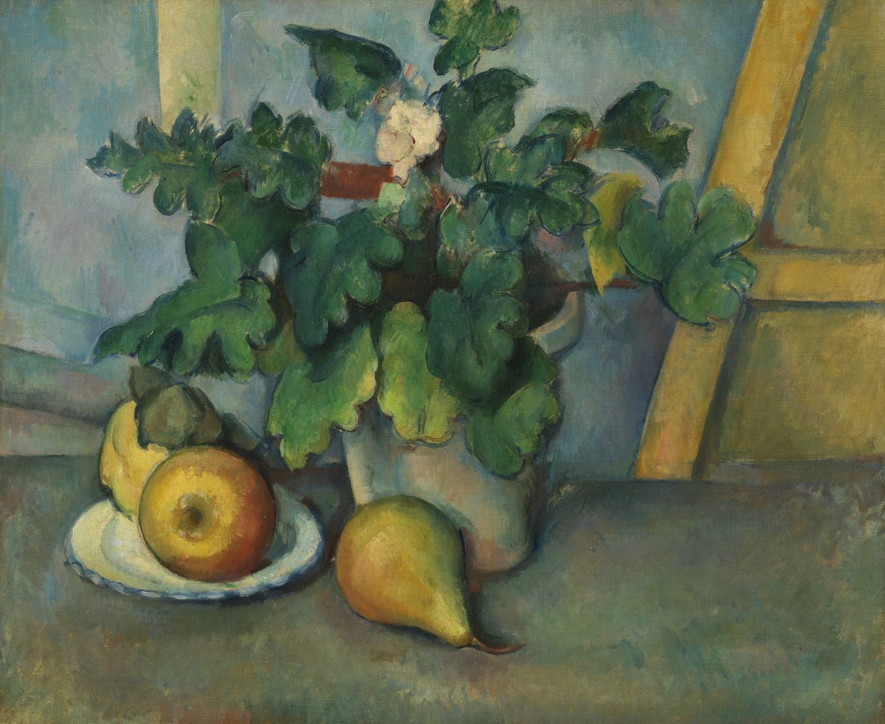 Saksı Çiçek ve Armut, c.1888-90 by Paul Cézanne