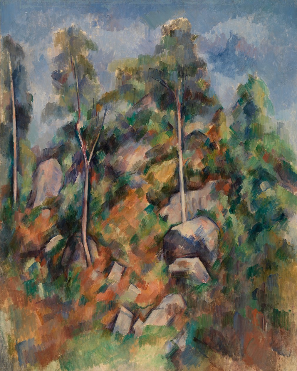 Kayalar ve Ağaçlar, c.1904 by Paul Cézanne