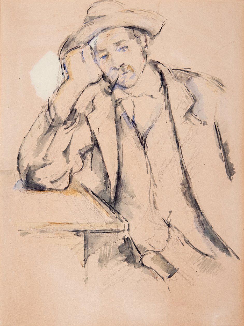 Sigara içen (kağıt üzerinde wc) (ayrıca bkz. 112378) by Paul Cézanne