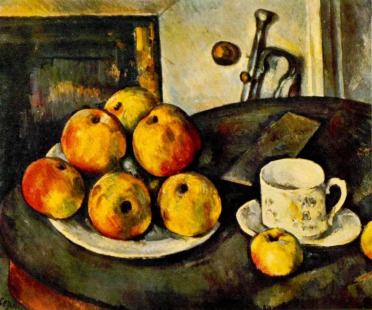 Elma ve Fincan ile Natürmort, 1890-94 by Paul Cézanne
