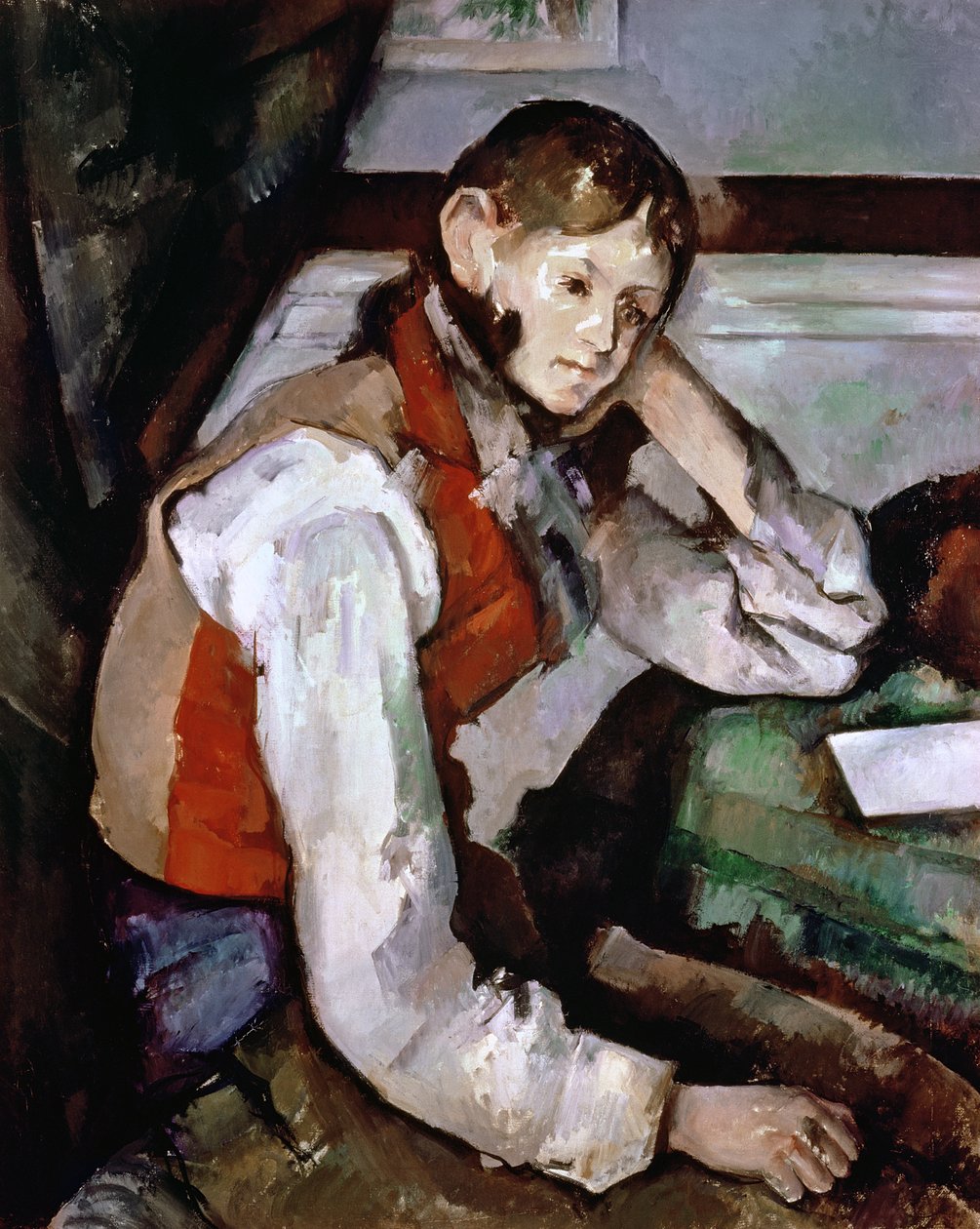 Kırmızı Yelekli Çocuk, 1888-90 by Paul Cézanne