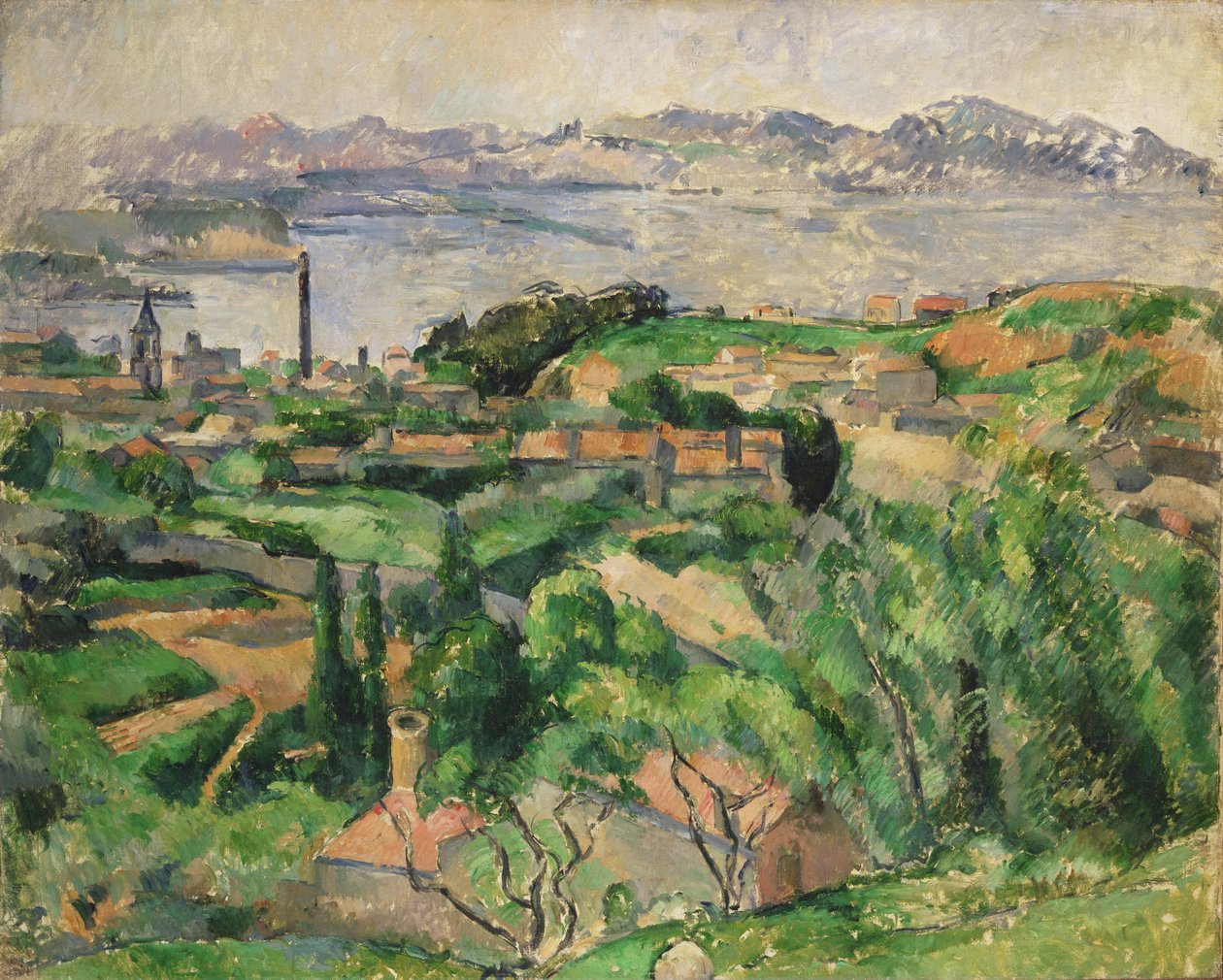 Saint-Henri Köyü ile Marsilya Körfezi manzarası by Paul Cézanne