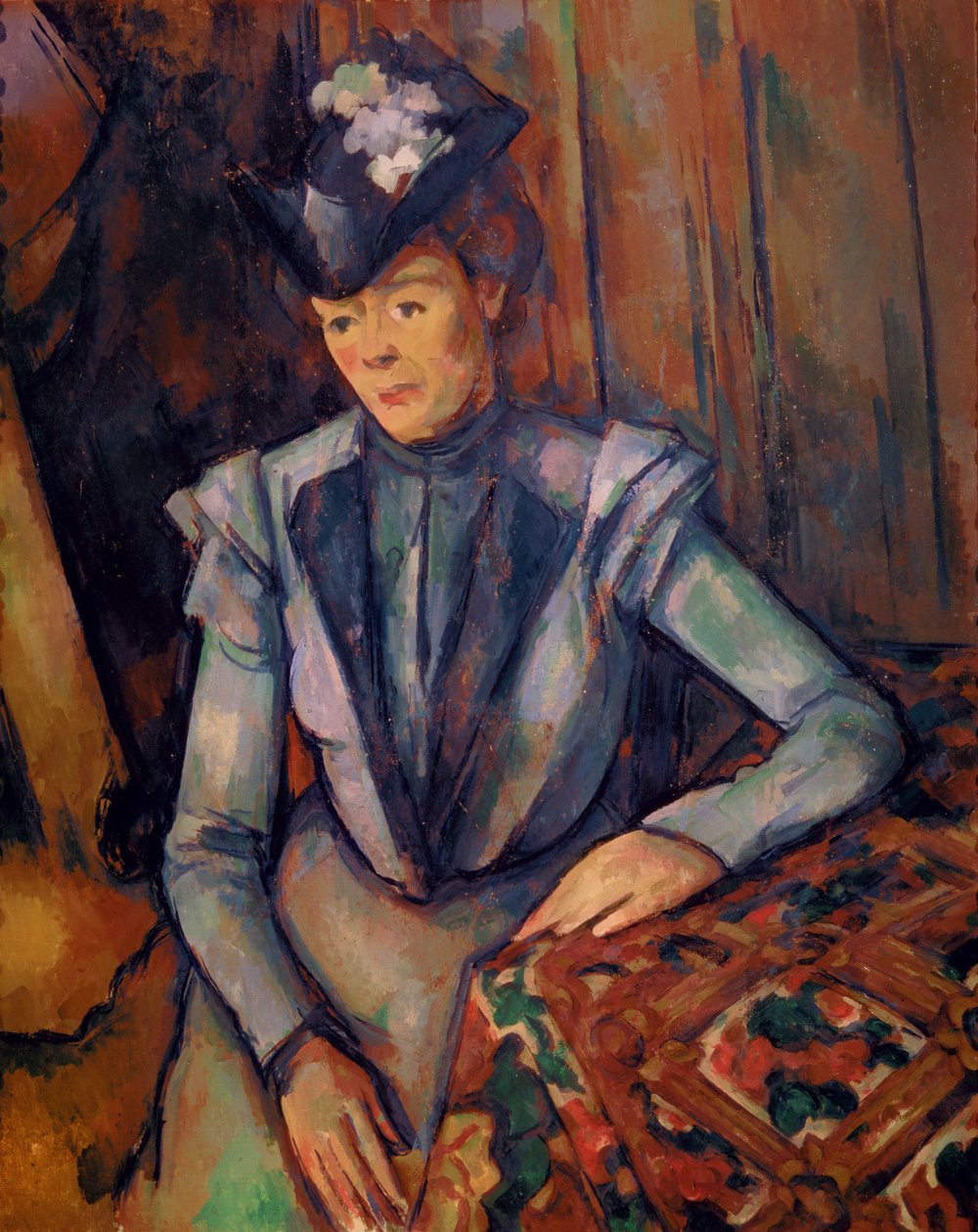 Mavili Kadın (Madame Cezanne) 1900-02 by Paul Cézanne
