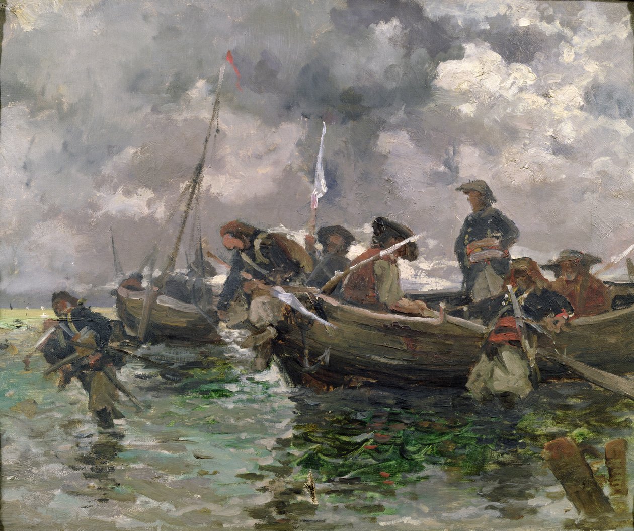 Denizde savaş sahnesi by Paul Émile Boutigny