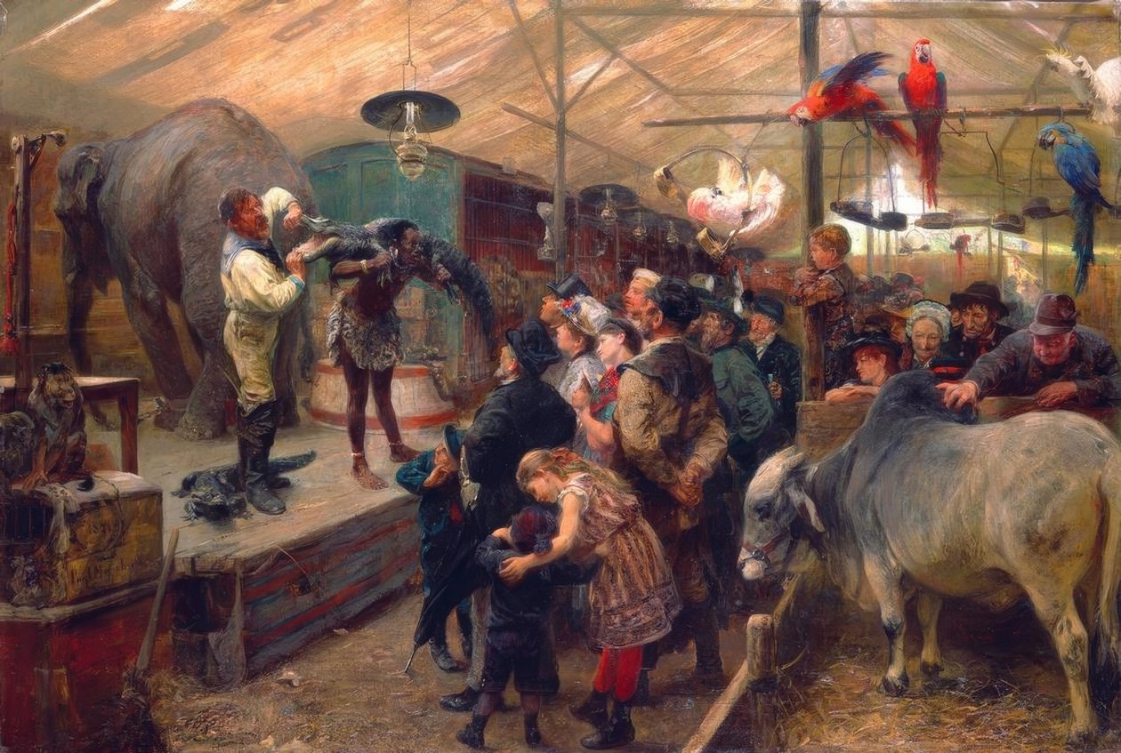 hayvan barakasında by Paul Friedrich Meyerheim