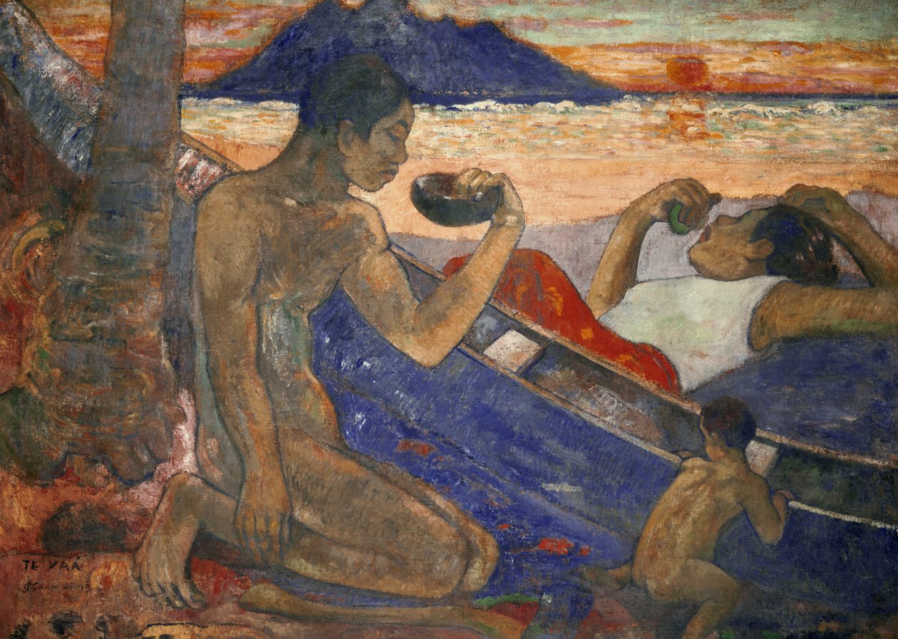 Bir Kano (Tahit Ailesi), 1896 by Paul Gauguin