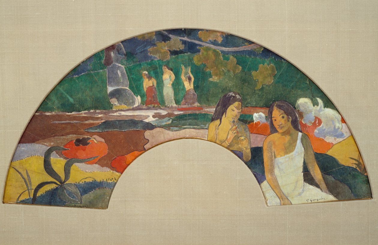 Arearea Joyousness II, 1894 (gouache & wc on linen) by Paul Gauguin
