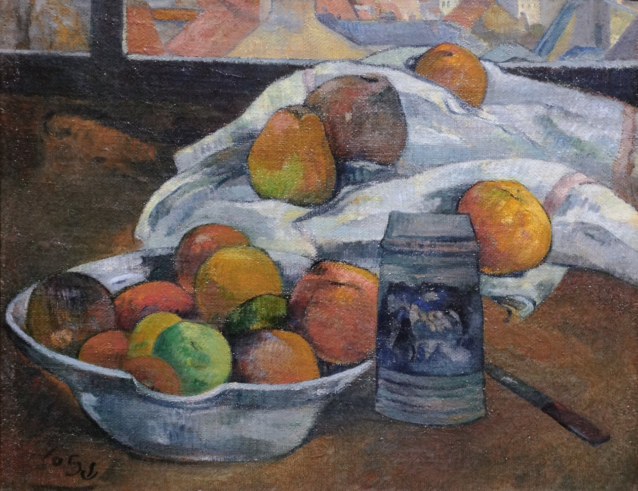 Pencerenin Önünde Bir Kase Meyve ve Makarna, 1890 dolayları by Paul Gauguin