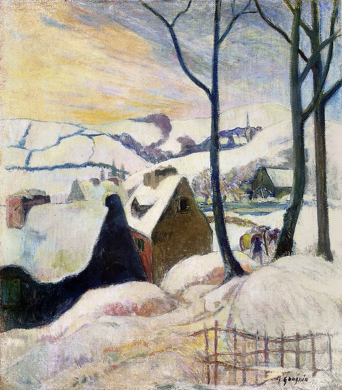 Kar Altında Breton Köyü, 1894 by Paul Gauguin