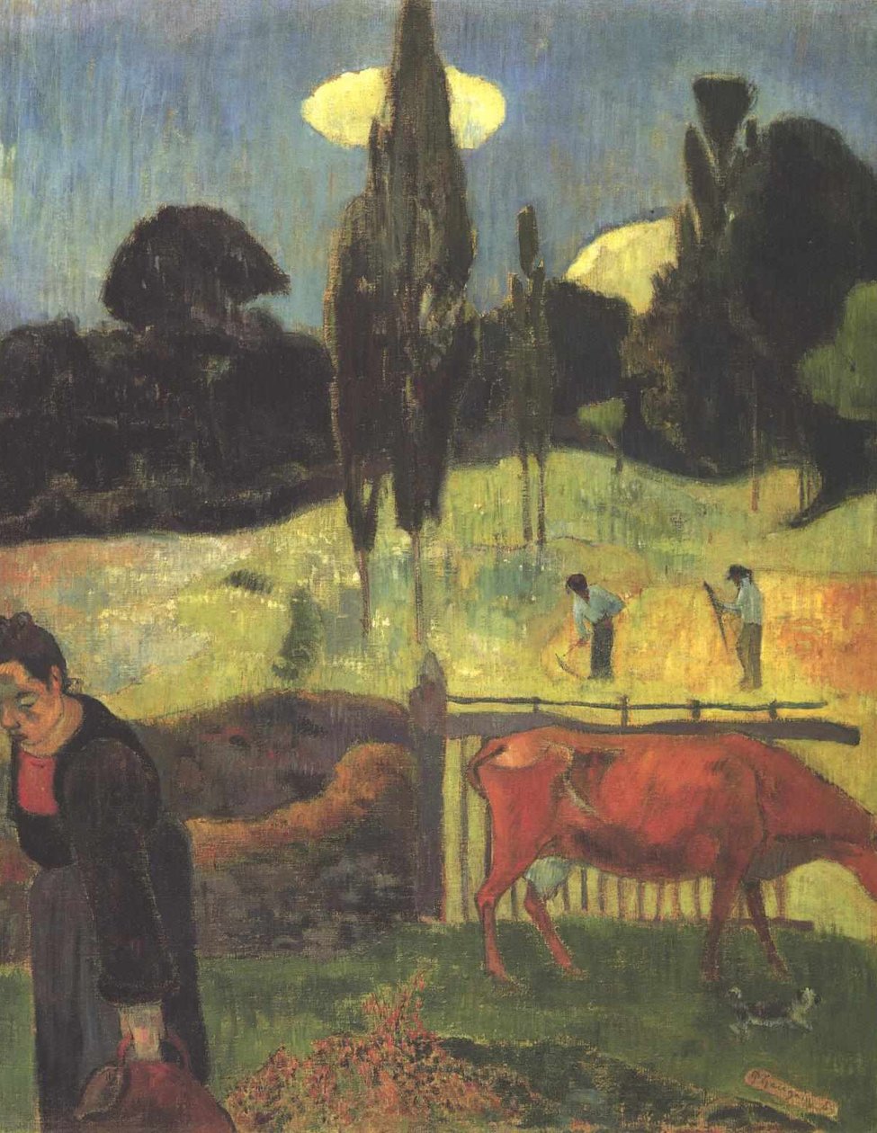 kırmızı inek by Paul Gauguin