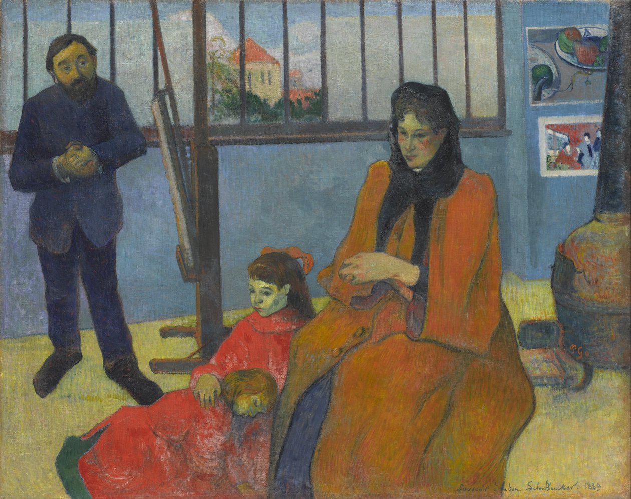 French: Latelier de Schuffenecker, ou La famille SchuffeneckerSchuffeneckers Studio  by Paul Gauguin